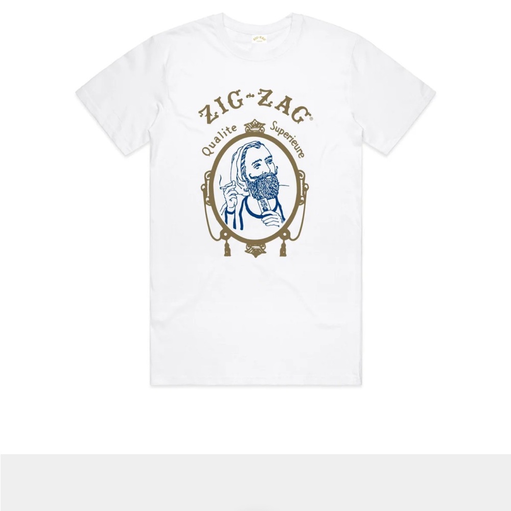 White Zig-Zag Graphic T-Shirt